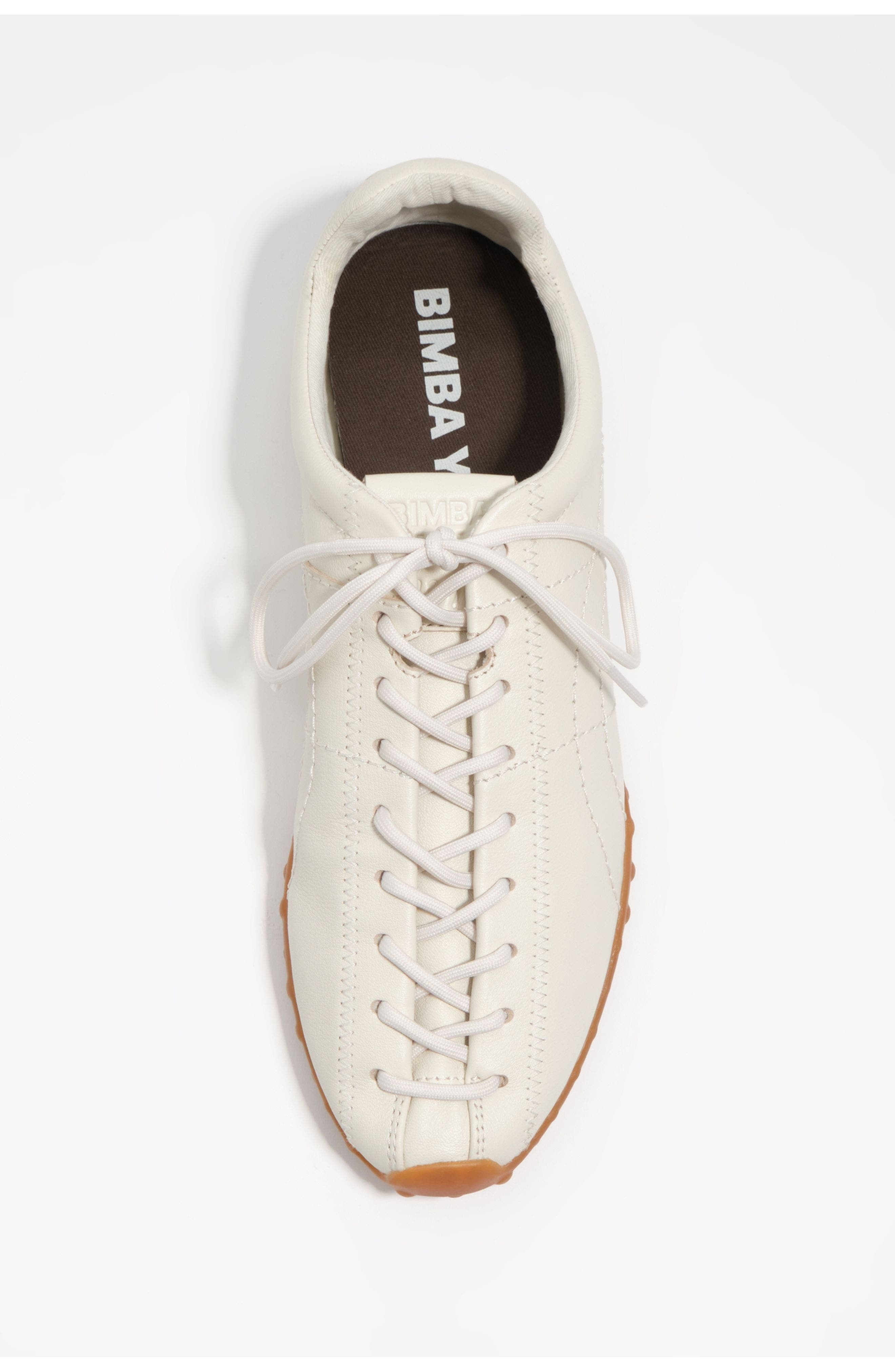 Bimba y Lola White Leather 13 11 Lace-Up Sneaker, Alternate, color, Off White