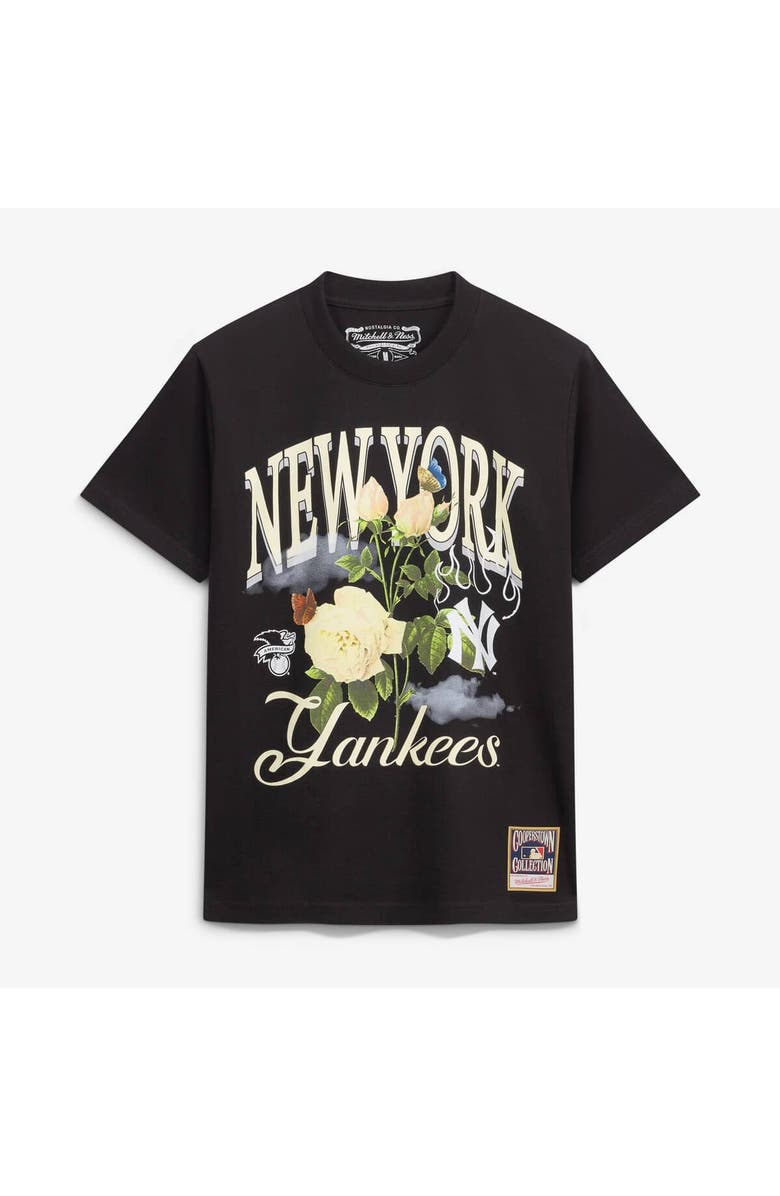 Mitchell & Ness Men's Mitchell & Ness Black New York Yankees Cooperstown Floral T-Shirt, Main, color, Black