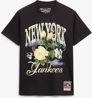 Mitchell & Ness Men's Mitchell & Ness  Black New York Yankees Cooperstown Floral T-Shirt