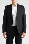 Heritage Gold Pebble Weave Black Wool Suit Jacket
