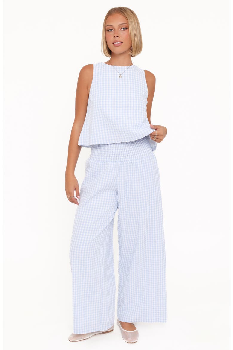 Jillian Gingham Tank & Wide Leg Pants Set, Alternate, color, BLUE GINGHAM
