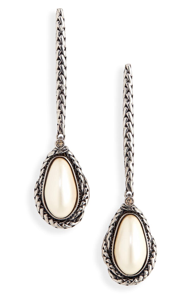McQueen Alexander McQueen Imitation Pearl Drop Earrings, Main, color,