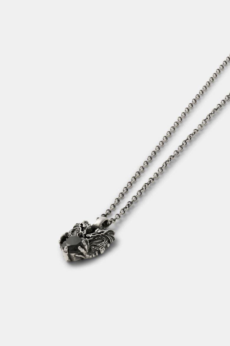 Querida Sterling Silver Dragon Necklace, Alternate, color, Silver