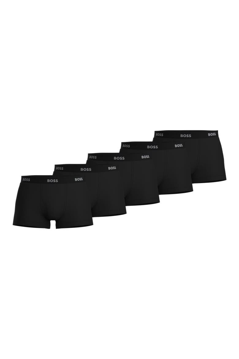 5-Pack Authentic Cotton Trunks, Main, color, BLK