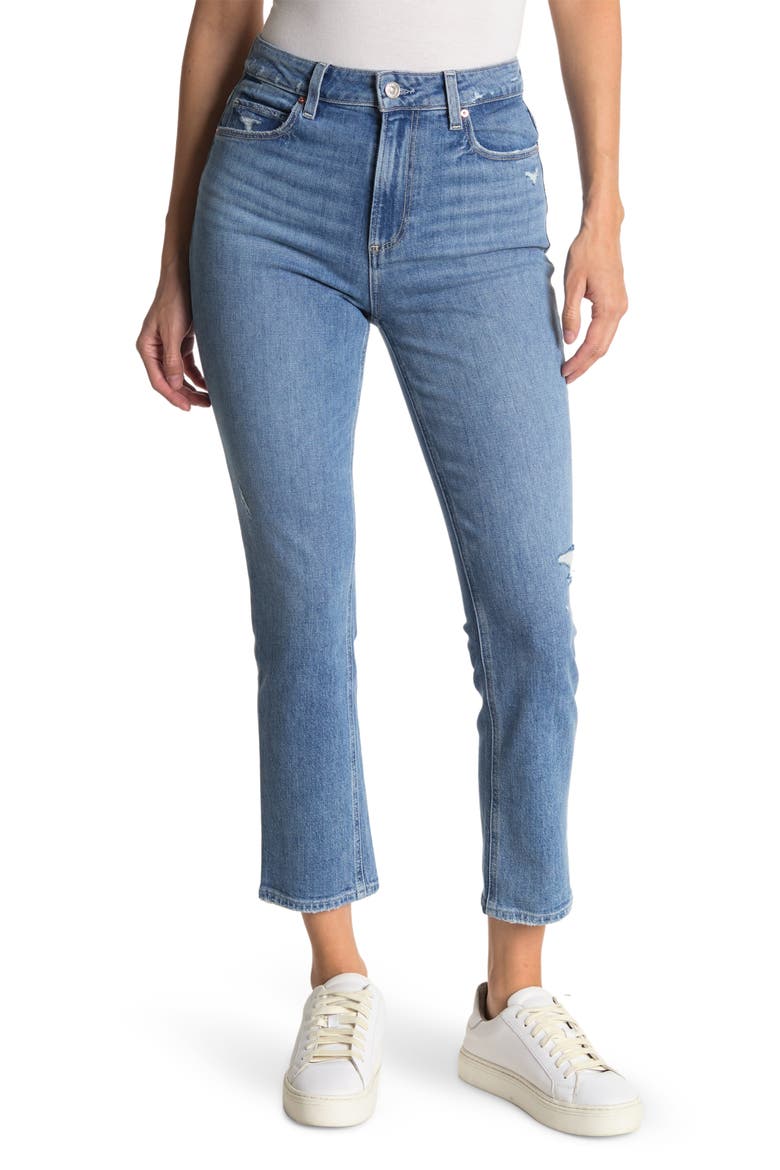 Sarah Ripped High Waist Slim Straight Leg Jeans, Main, color, CAPULET DESTRUCTED