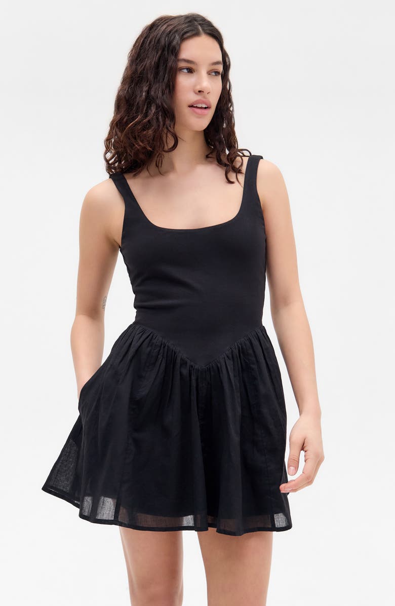 BDG Urban Outfitters Juliette Sleeveless Fit & Flare Minidress, Alternate, color, Black