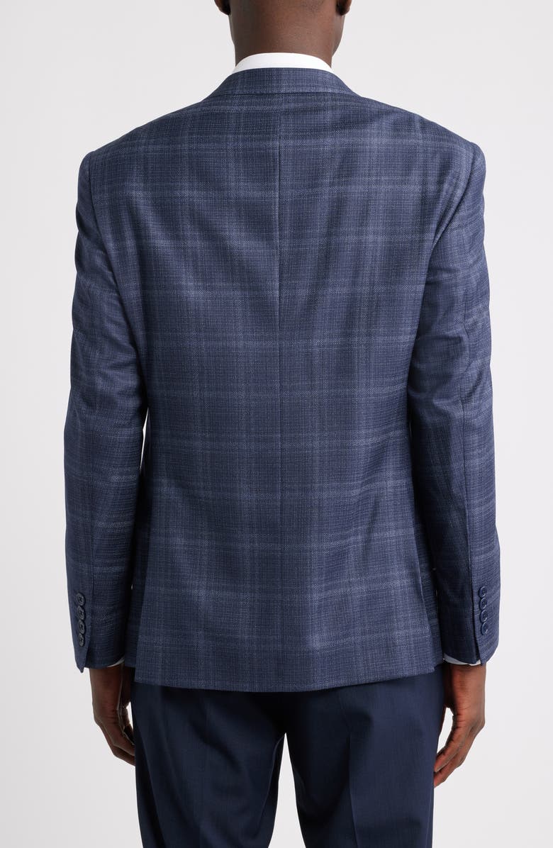 Emporio Armani G-Line Blue Check Slub Sport Coat, Alternate, color, Fancy Blue