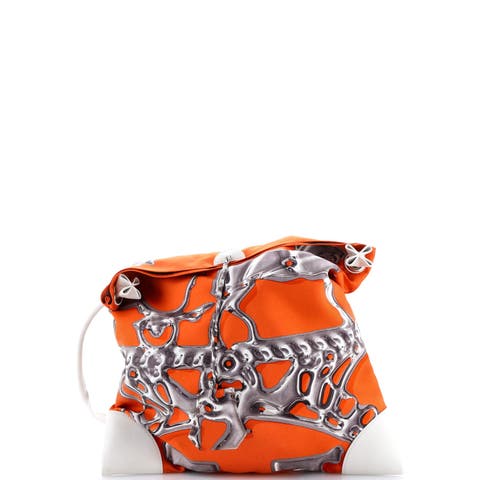 Silky City Bag Printed Silk and Leather PM