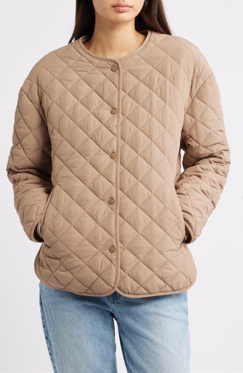 Thread & Supply Quilted Puffer Jacket In Brown