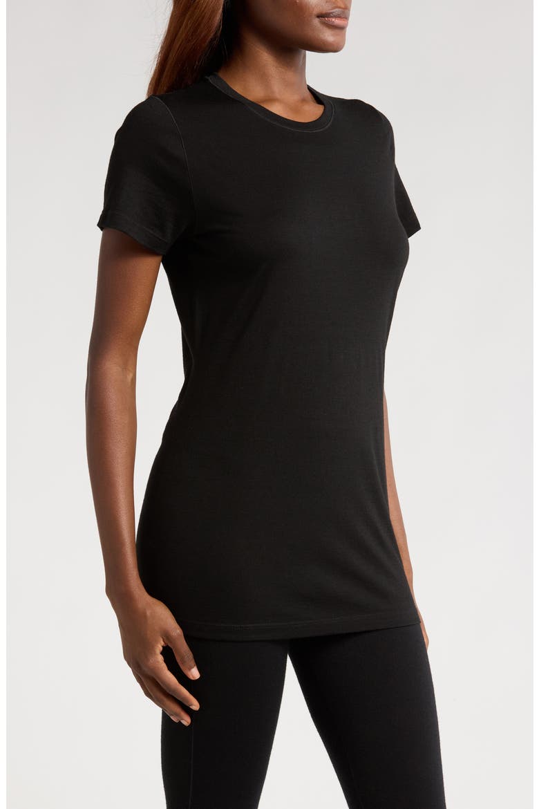 Merino Wool Blend Short Sleeve T-Shirt, Alternate, color, BLACK
