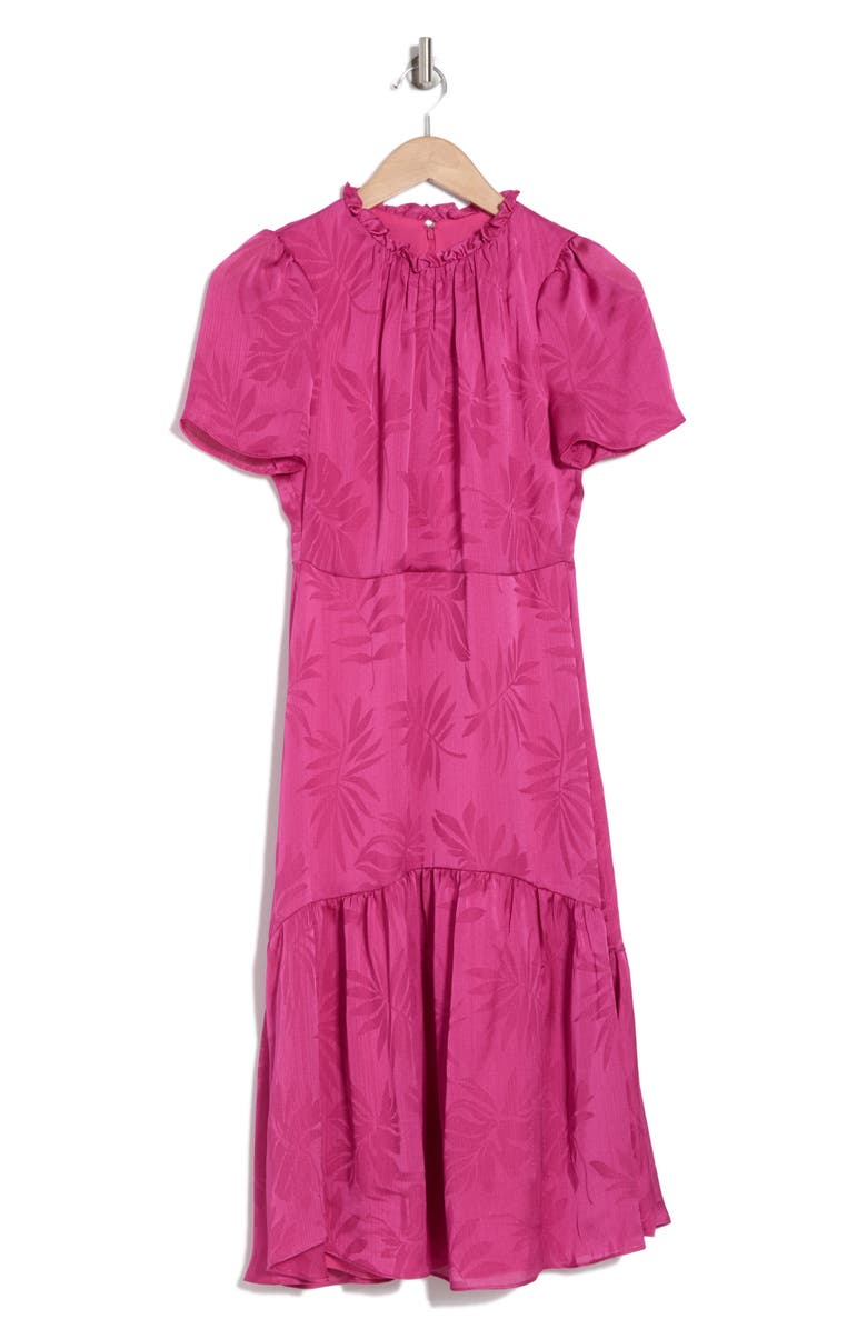 Maggy London Jacquard Midi Dress, Alternate, color, Fuchsia