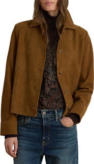 Lauren Ralph Lauren Leather Suede Button Front Jacket