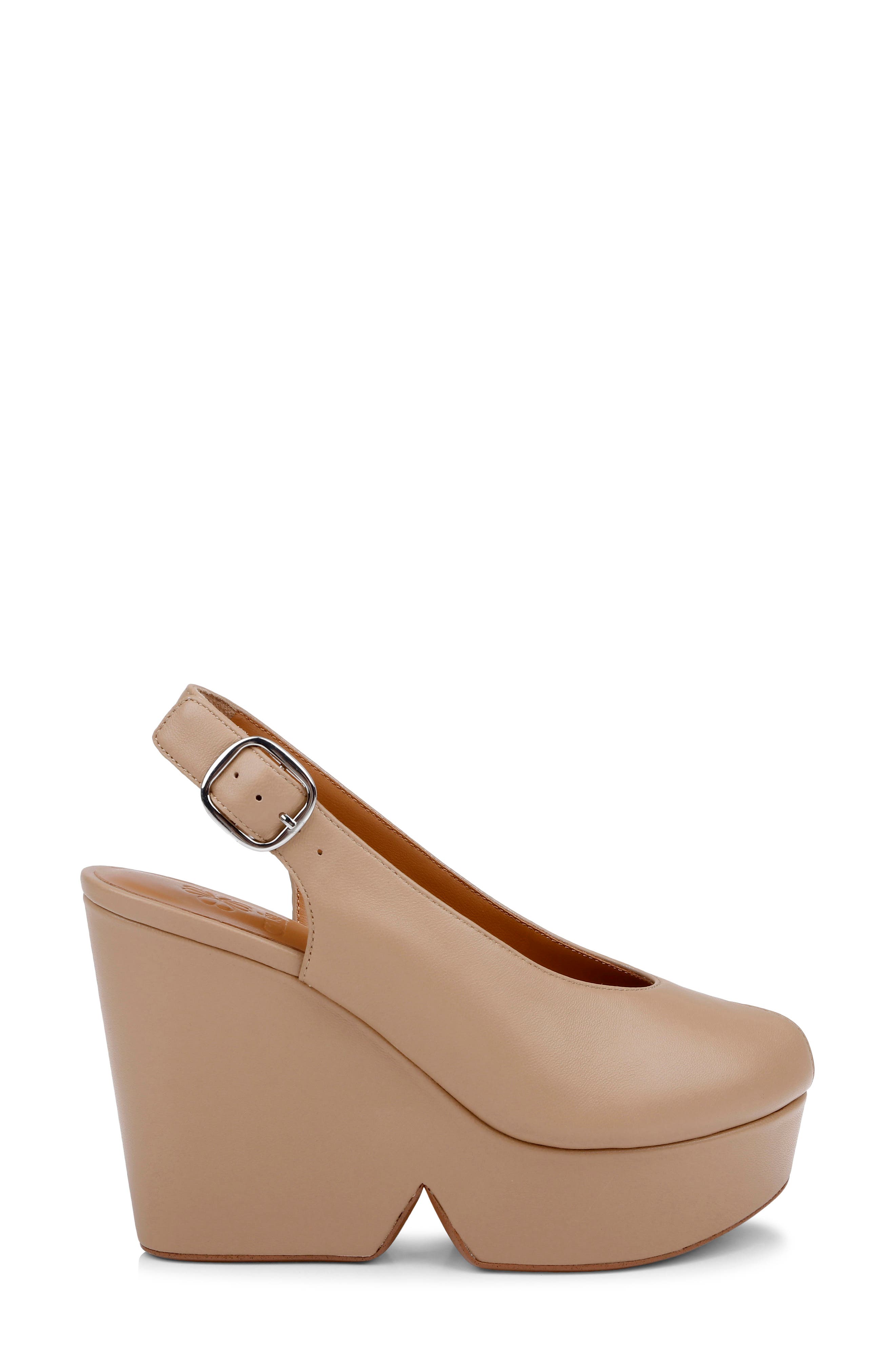 Devi Slingback Platform Wedge Sandal, Alternate, color, BEIGE LEATHER