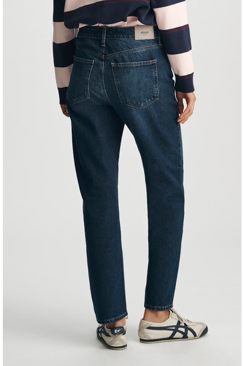 Soho High Waist Relaxed Straight Leg Jeans, Alternate, color, DARK BRUSHED CLASSIC DENIM