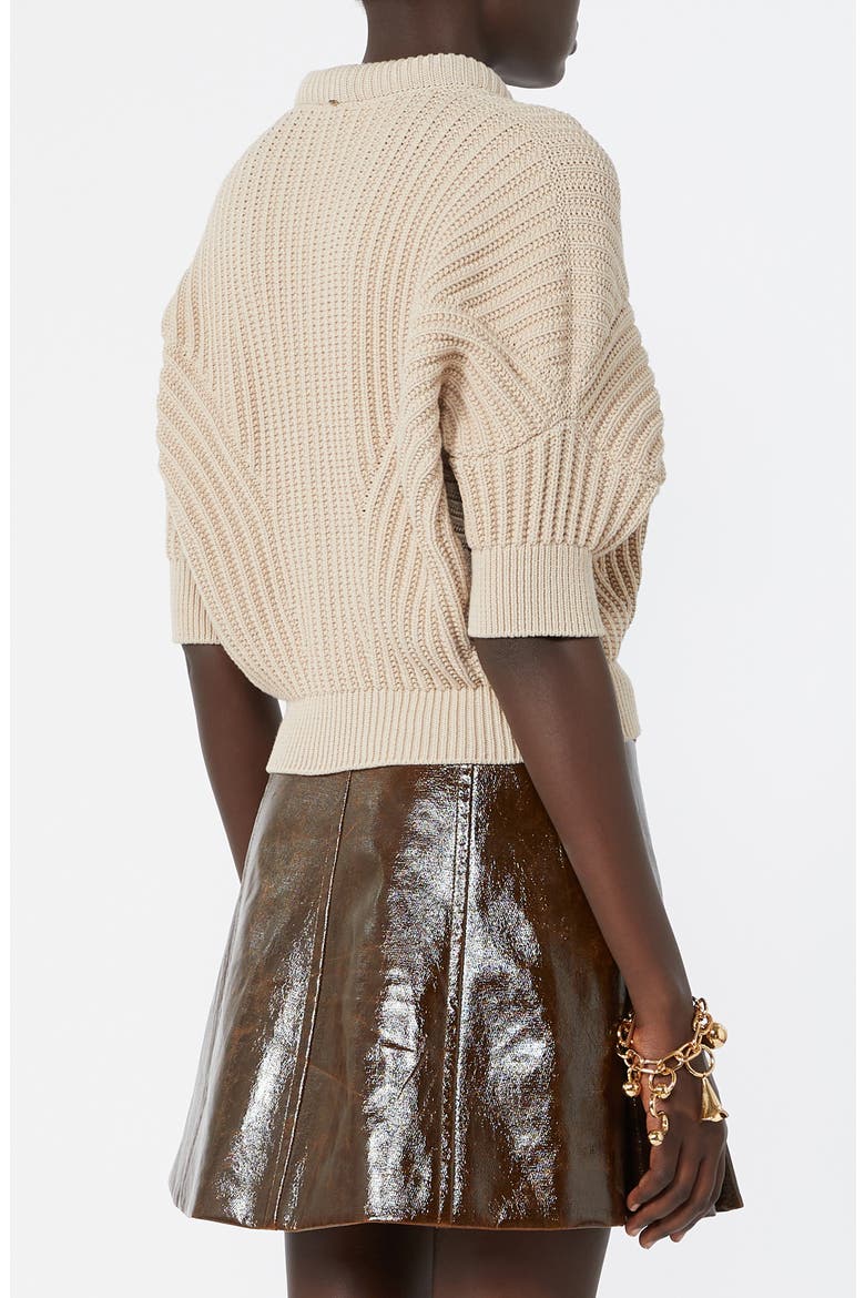 Fatti Short Sleeve Sweater, Alternate, color, BEIGE