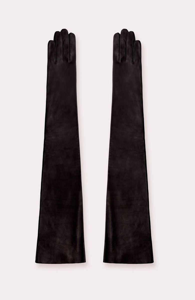 Seymoure Luxury Group Extended Runway Opera Gloves, Main, color, Black