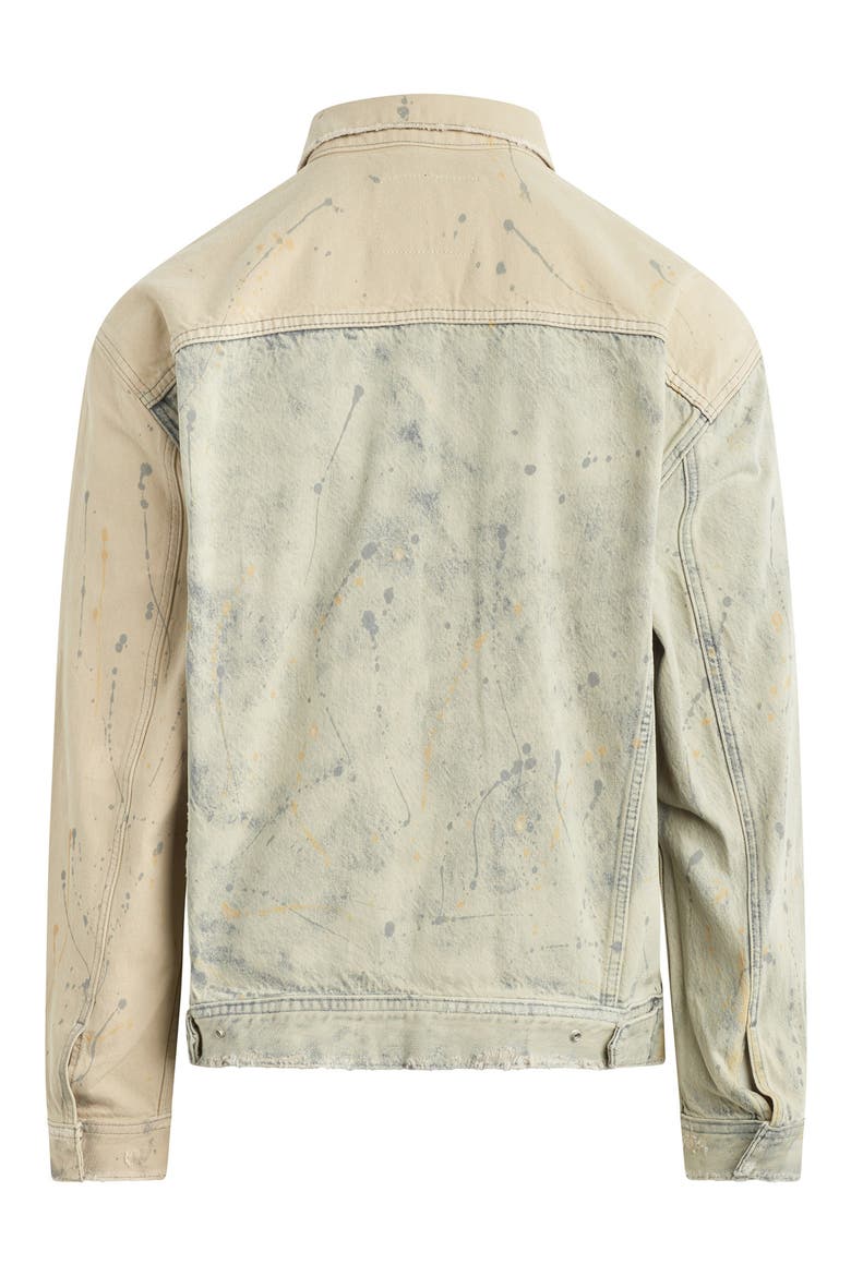 Boxy Denim Trucker Jacket, Alternate, color, TAN ACID