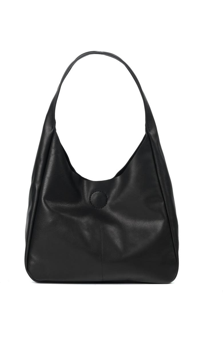 Ezra Arthur Phoebe Leather Hobo Soft Nappa Shoulder Bag, Main, color, Black