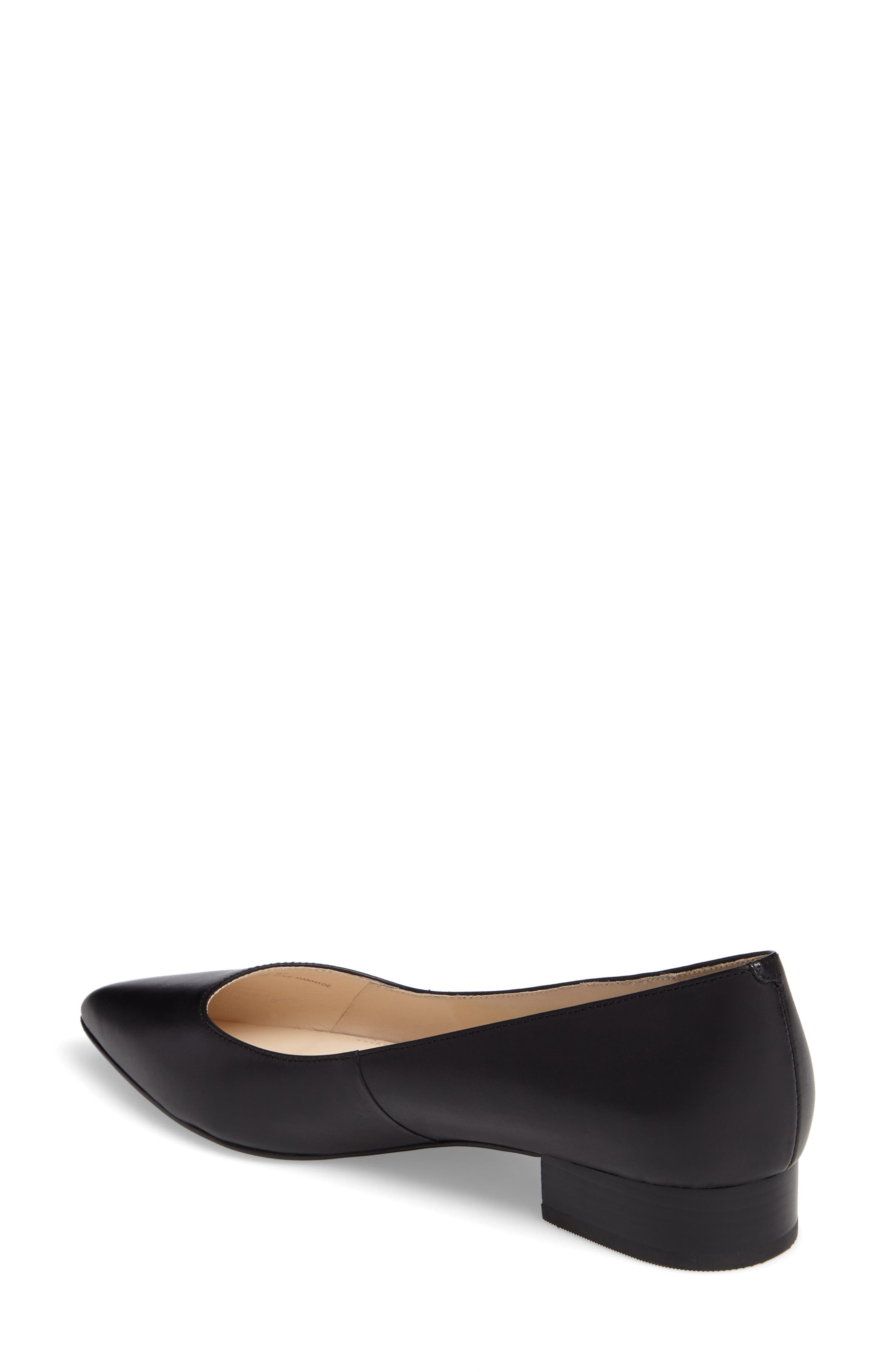 Heidy Pointy Toe Flat, Alternate, color, BLACK LEATHER