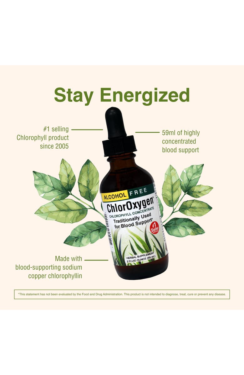 Trace Minerals ChlorOxygen Chlorophyll Concentrate - Highly-Concentrated Energy Support - Aids Healthy Blood Circulation - Natural Vitality Support - Alcohol-Free - 2 fl oz, Alternate, color, 