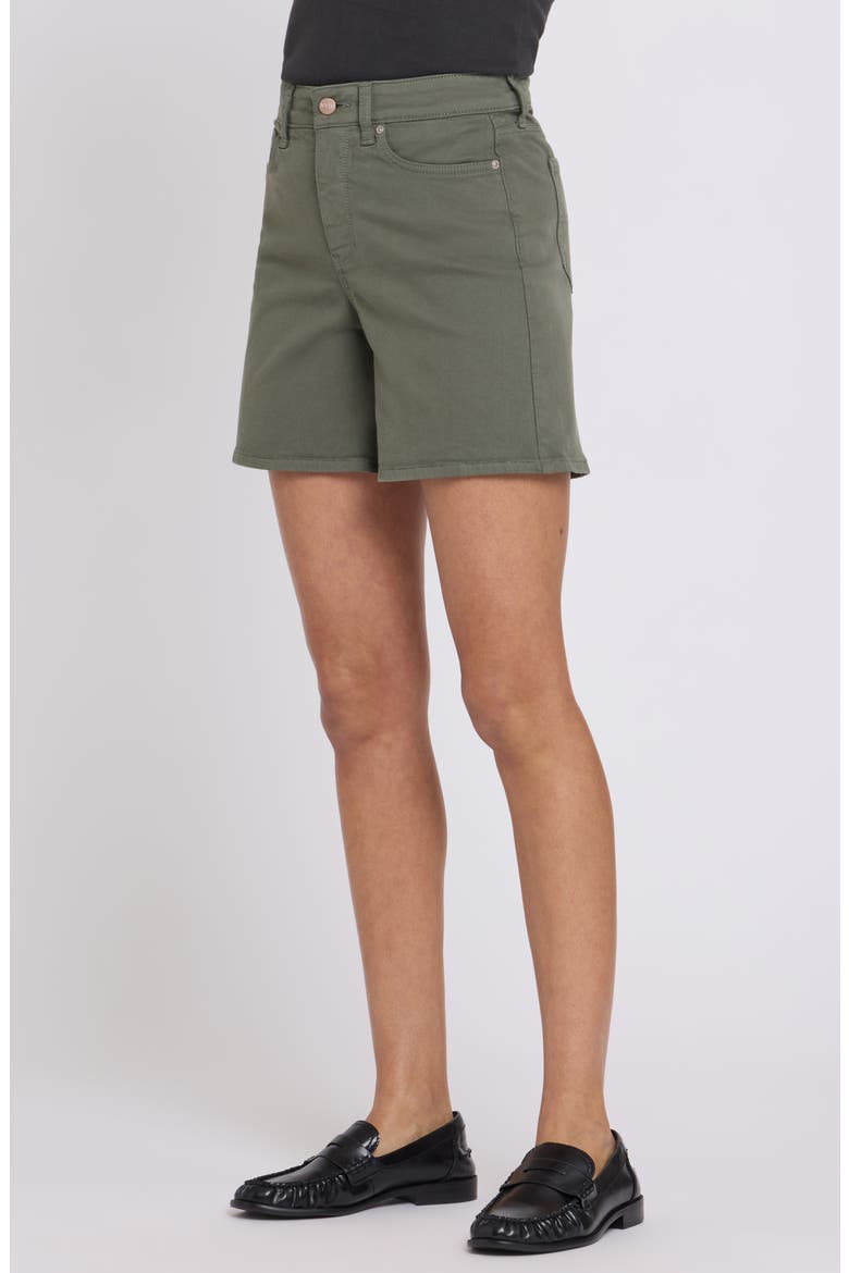 Berkyn High Waist Cotton Blend Shorts, Alternate, color, DESERT GREEN
