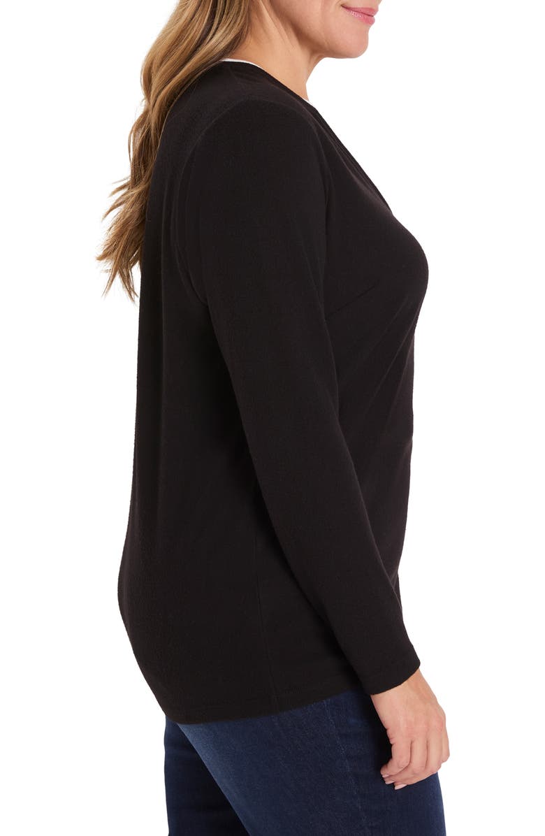 NZT by NIC+ZOE Double Layer Long Sleeve Jersey Top, Alternate, color, Black Onyx