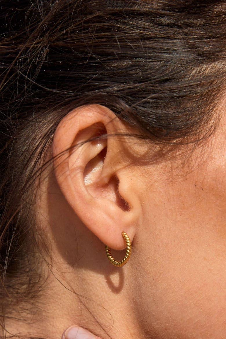 Twisted Hoops Earrings, Alternate, color, Gold