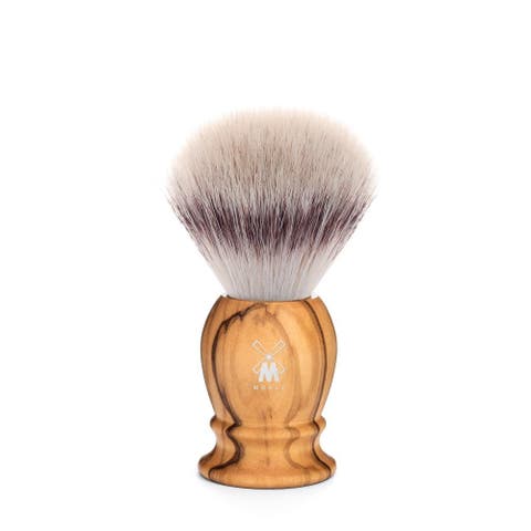 Classic Small Olive Wood Silvertip Fiber Shaving Brush