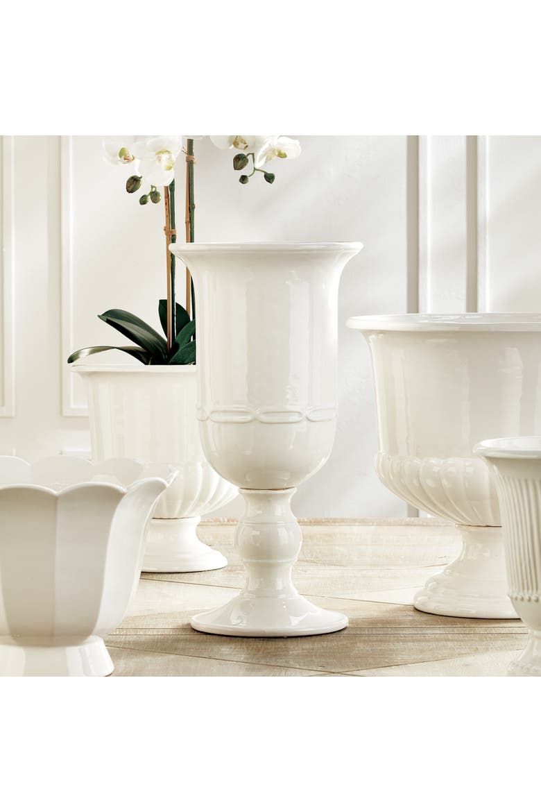 Mirabelle Petite Pedestal Urn, Alternate, color, White