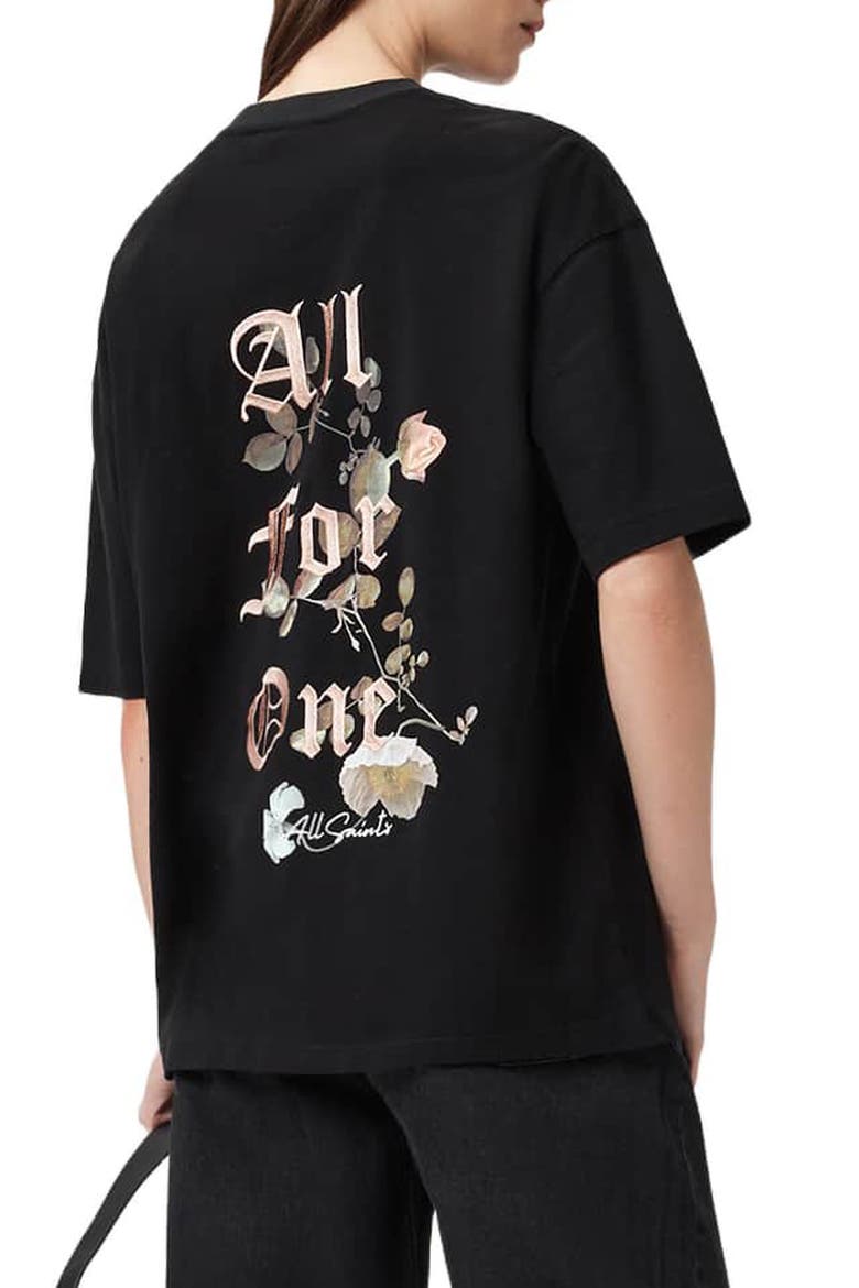 Oneness Etta Embroidered Graphic T-Shirt, Alternate, color, BLACK