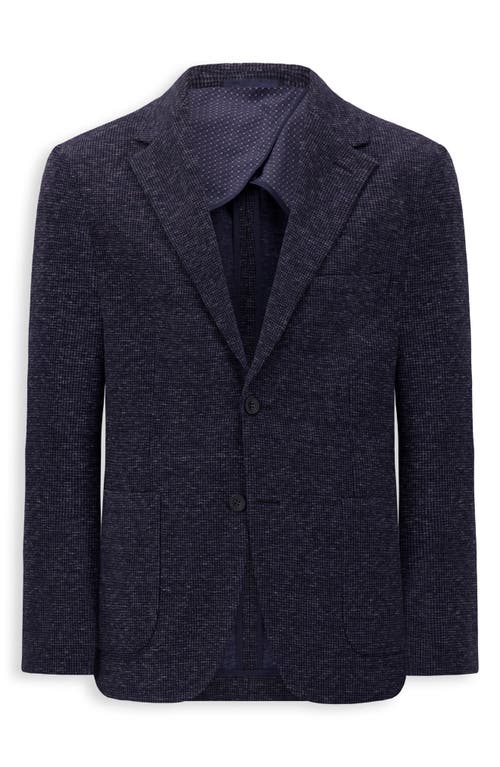 Victor Emmanuel Textured Comfort Knit Cotton Blend Sport Coat In Blue