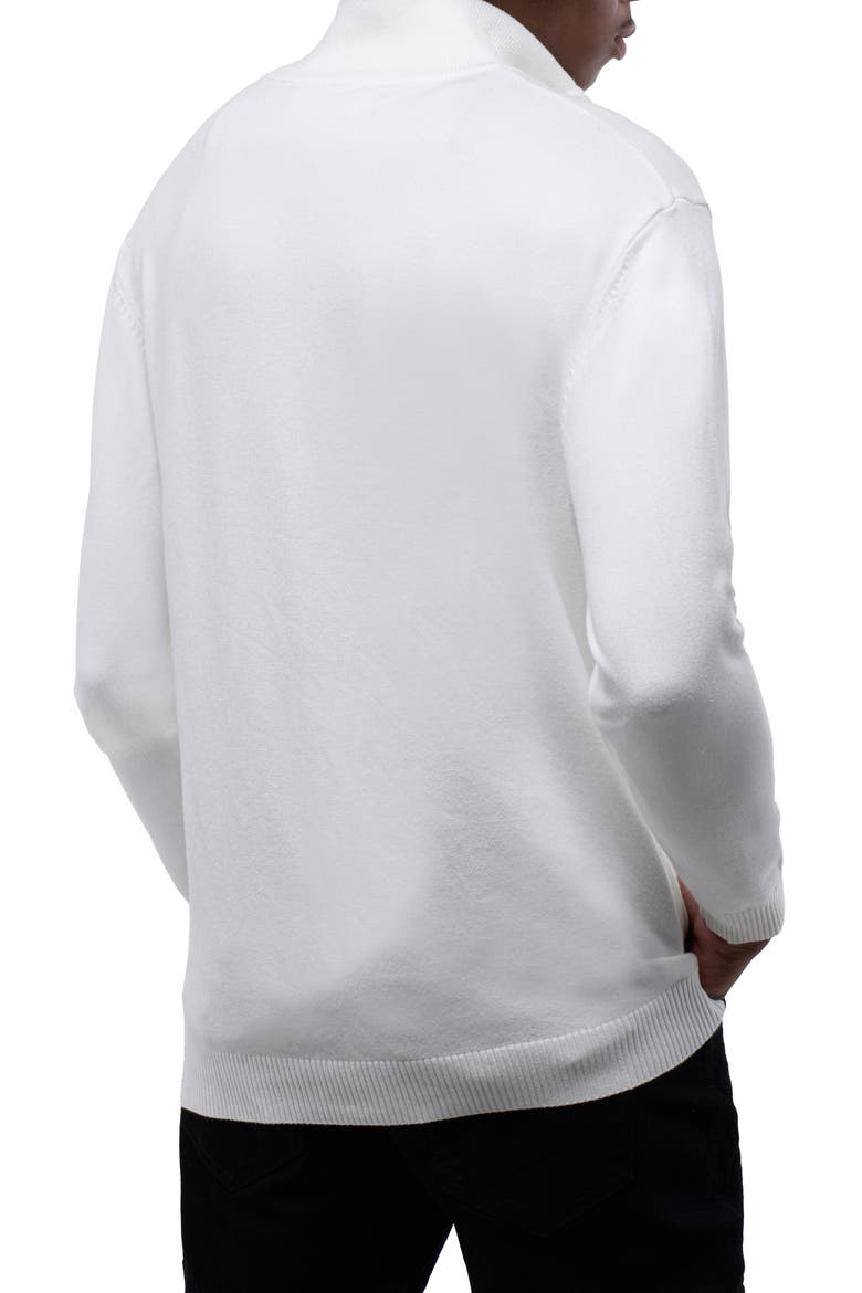 Quarter Zip Mock Neck Sweater, Alternate, color, OFF WHITE