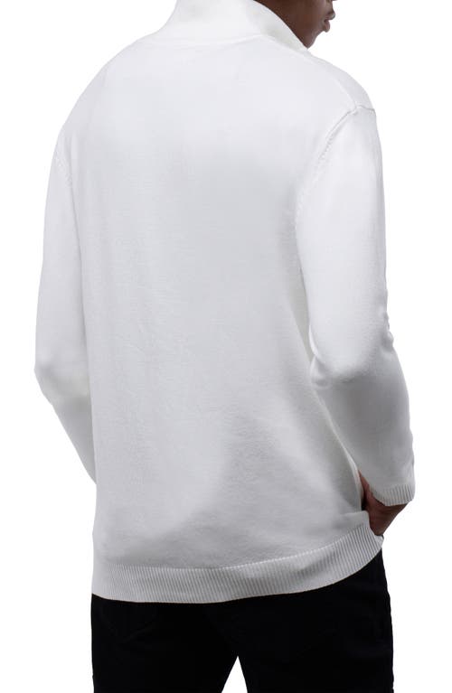 X-ray Xray Quarter Zip Mock Neck Sweater In Off White