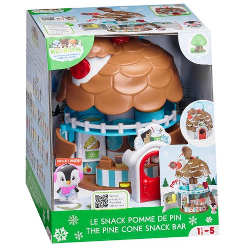 Pine Cone Snack Bar 5Pc Playset, Penguin Figure, Popup Shop