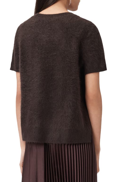 Allsaints Rebel Short Sleeve Cashmere Sweater In Brown