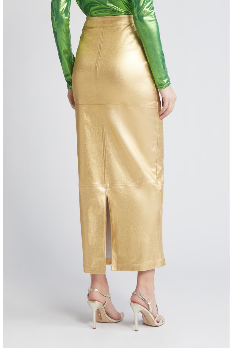 Iggy Metallic Maxi Skirt, Alternate, color, GOLD
