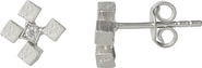 Spero London Four Cube Blocks Natural Textured Sterling Silver Authentic Stud Earrings