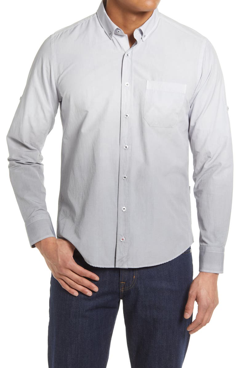 Stone Rose Long Sleeve Stretch Button-Down Shirt, Main, color, White