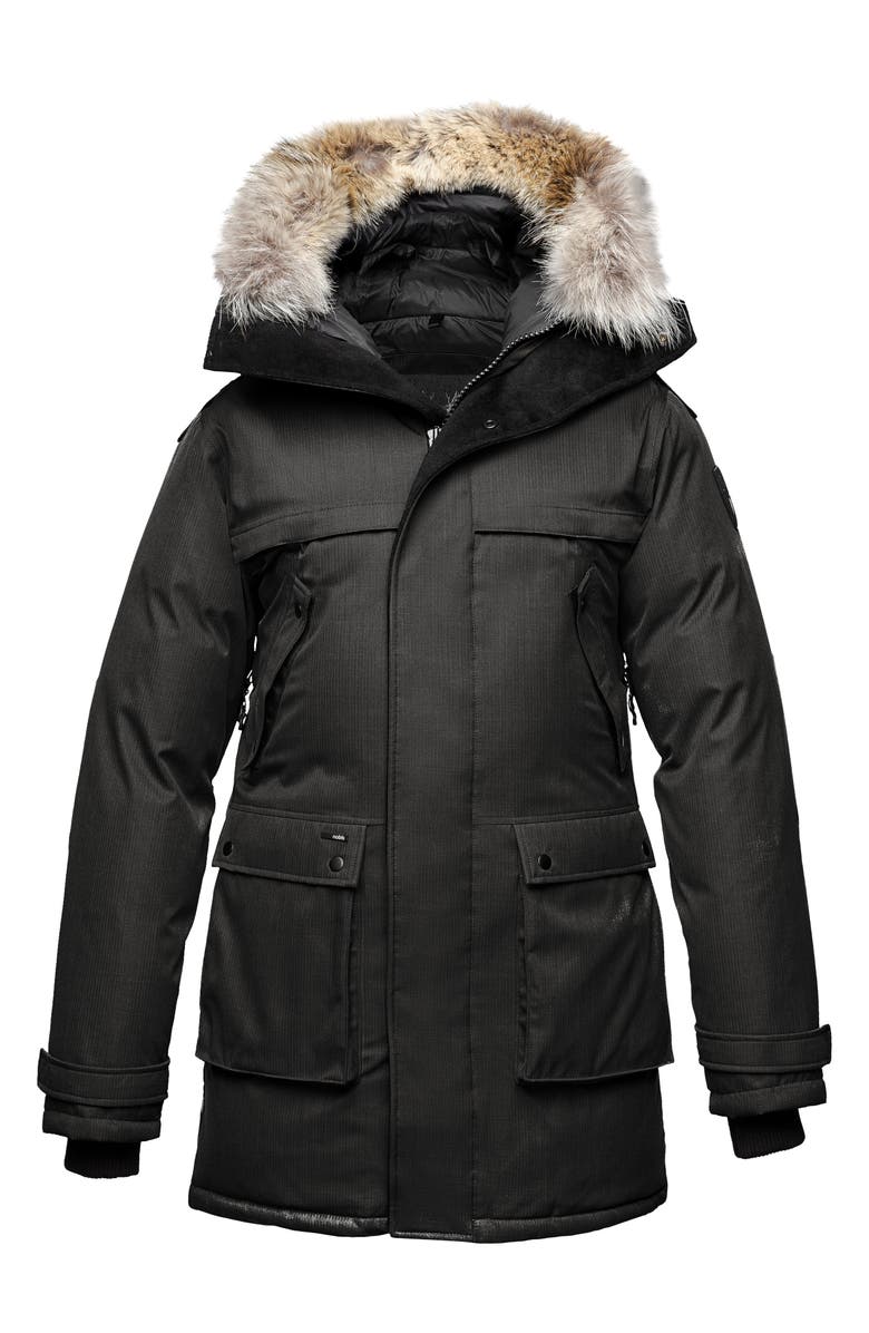 nobis Hooded Down Parka with Genuine Coyote Fur Trim, Alternate, color,