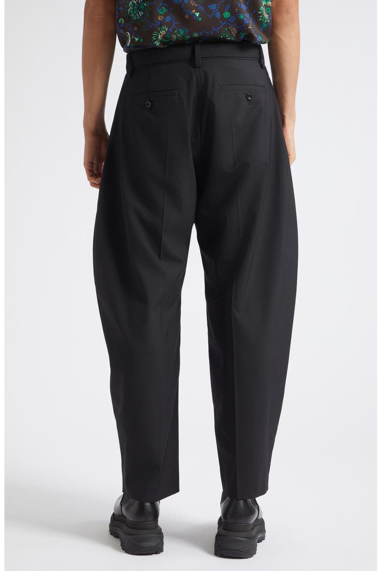 Barrel Leg Suiting Pants, Alternate, color, BLACK