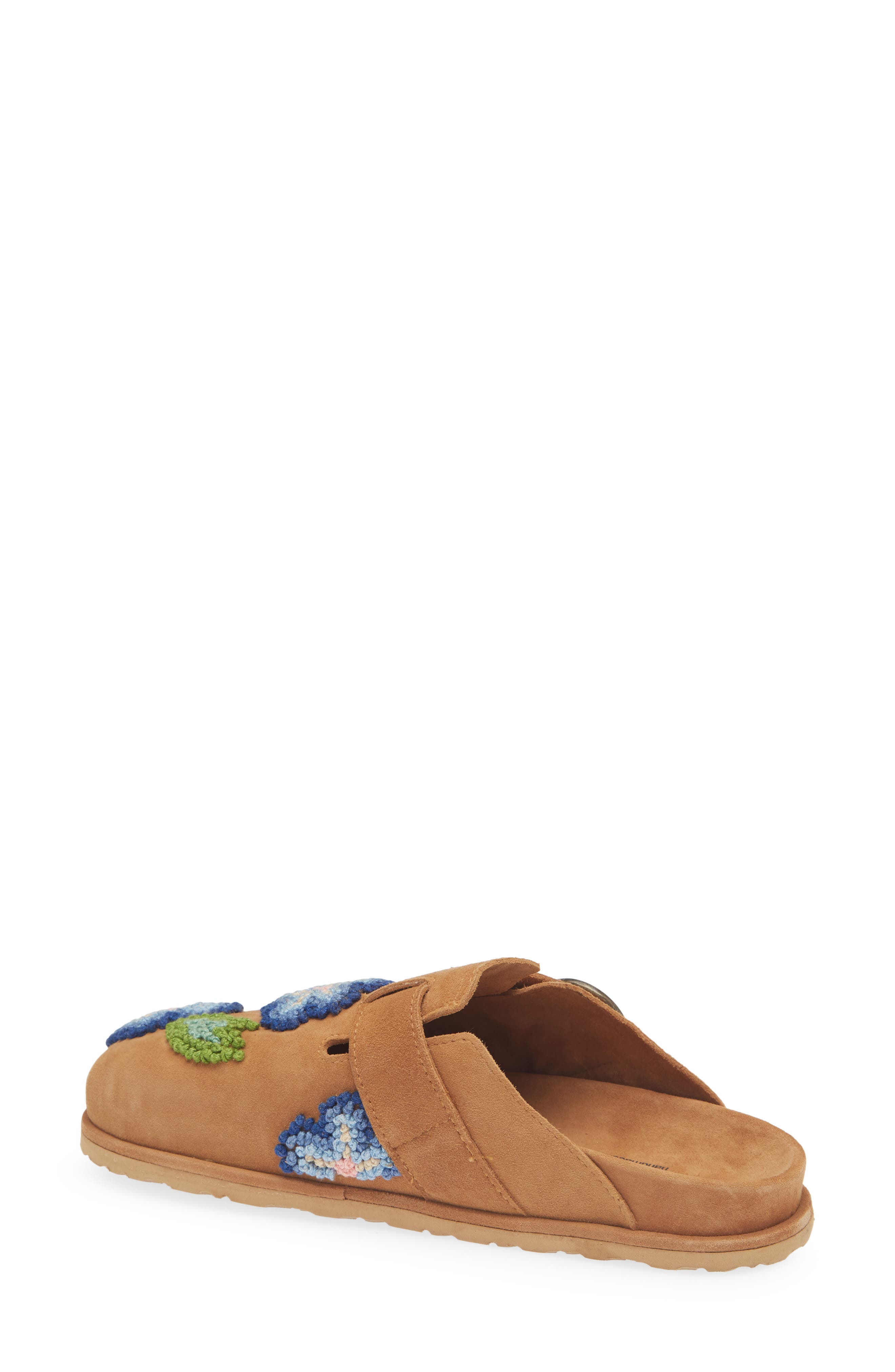 Laidback London Drift French Knot Slide Sandal, Alternate, color, Mustard Suede / Multi