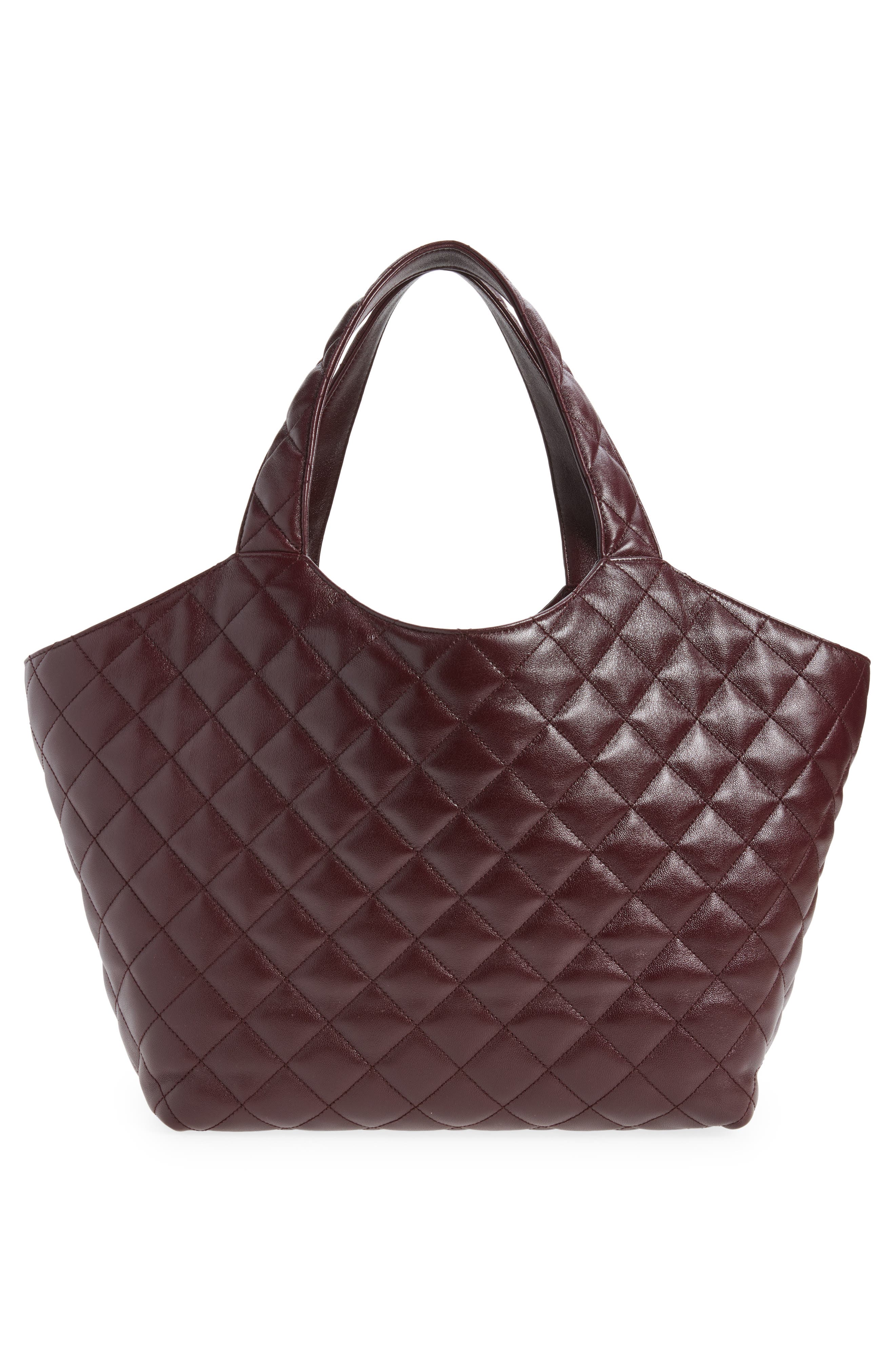 Saint Laurent Medium Icare Quilted Leather Shopper Tote, Alternate, color, Rouge Cabernet