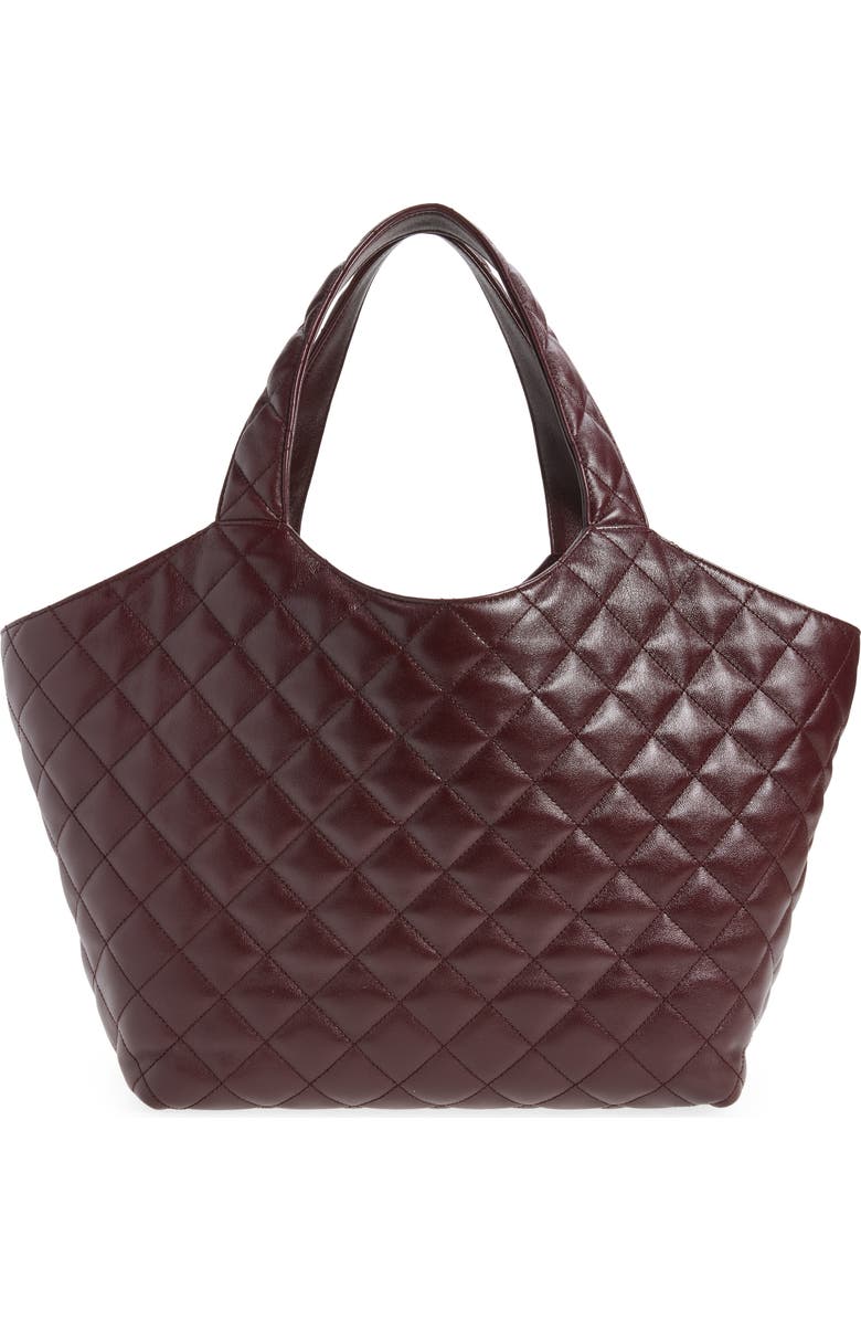 Saint Laurent Medium Icare Quilted Leather Shopper Tote, Alternate, color, Rouge Cabernet