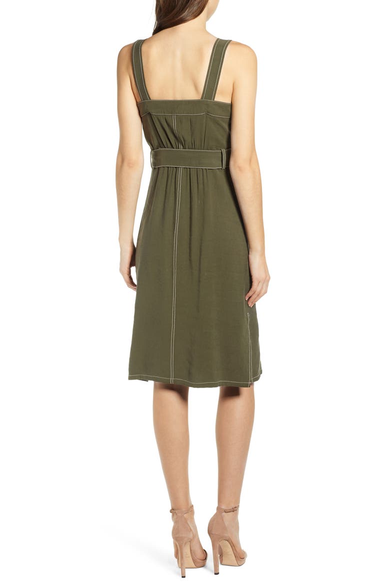 Chriselle Lim Sandrine Safari Dress, Alternate, color, JUNIPER OLIVE