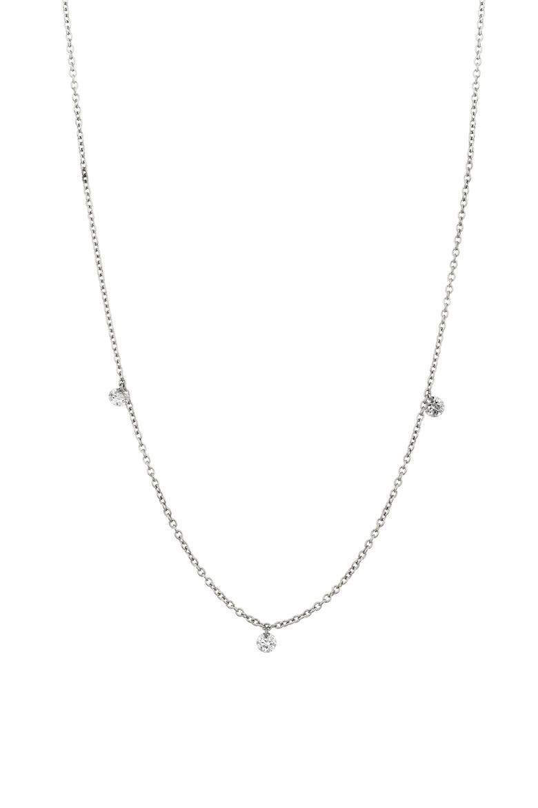 Floating 3-Diamond Necklace (Nordstrom Exclusive), Main, color, 18K WHITE GOLD