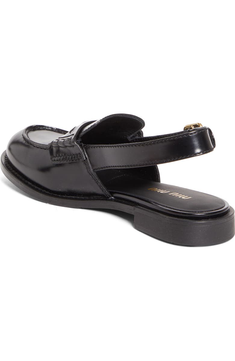 Miu Miu Slingback Penny Loafer, Alternate, color, Nero