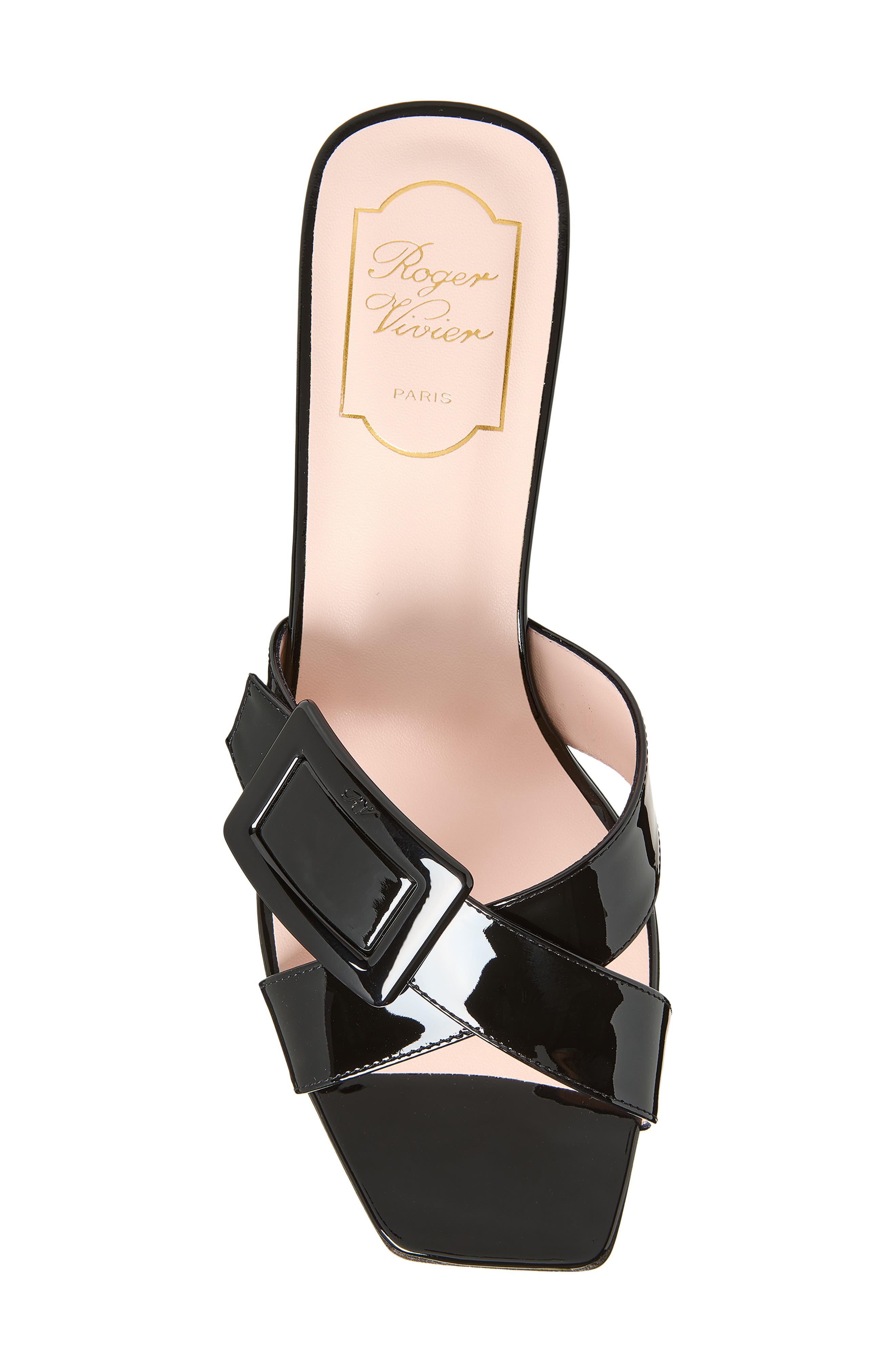Roger Vivier Belle Vivier Crisscross Strap Block Heel Sandal, Alternate, color, Nero