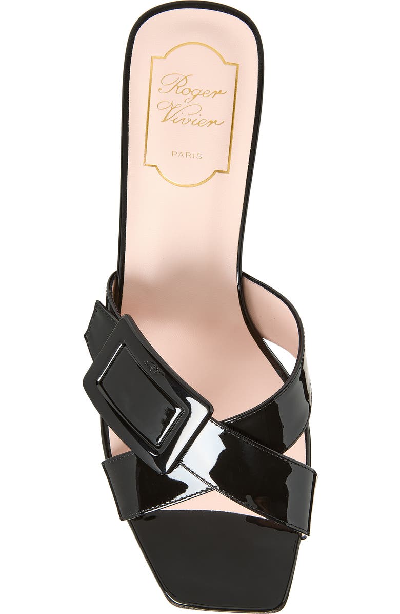 Roger Vivier Belle Vivier Crisscross Strap Block Heel Sandal, Alternate, color, Nero