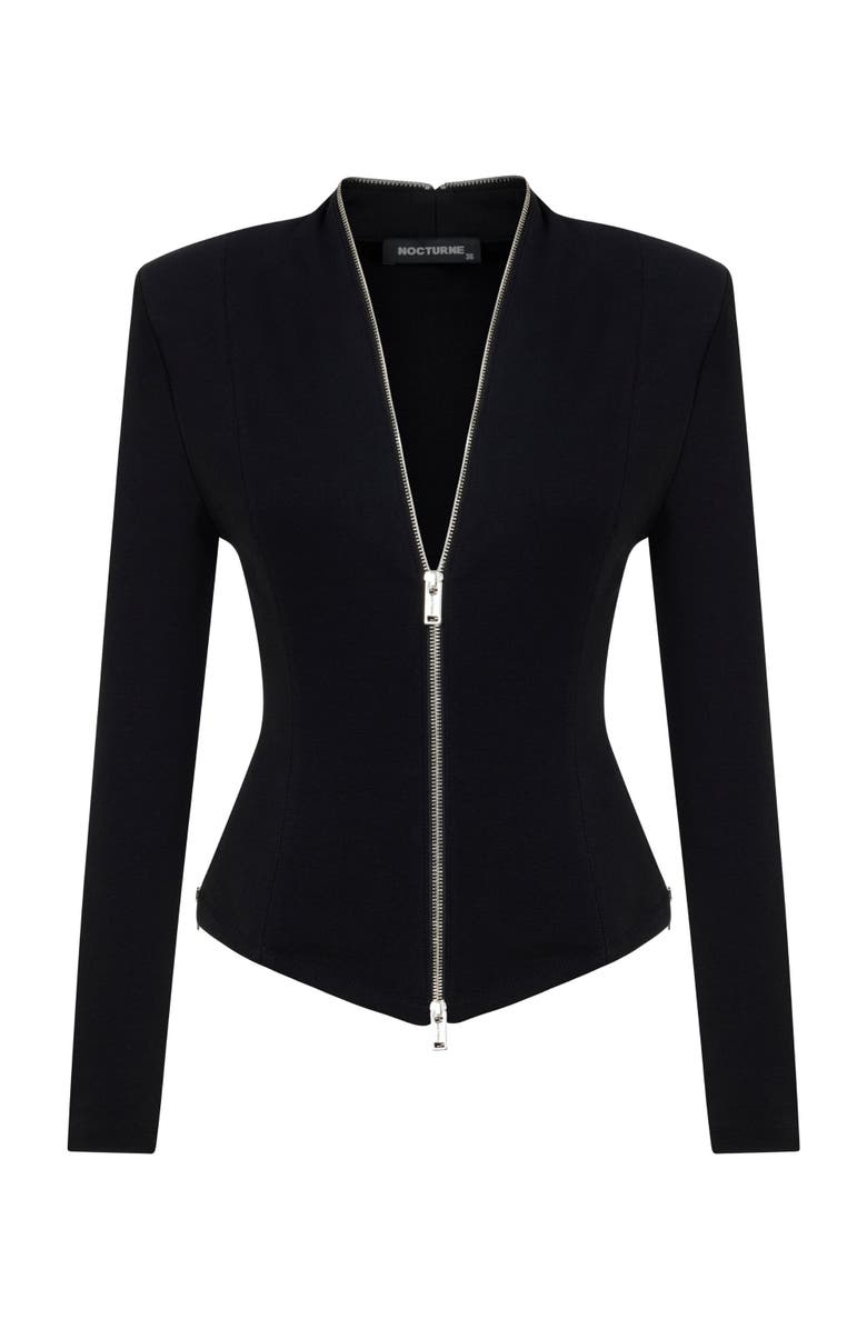 Nocturne Front Zippered Blouse, Alternate, color, 