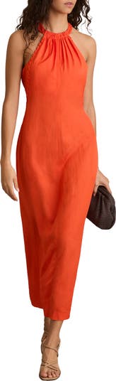 Reiss Erika Whipstitch Halter Dress | Nordstrom